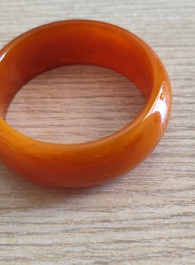 中东蜜蜡老蜜蜡咖啡手镯23mm56.5mm时尚饰品原来是黄色氧化变深了