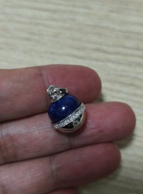 纯银镶嵌饰品配件天然青金石特价