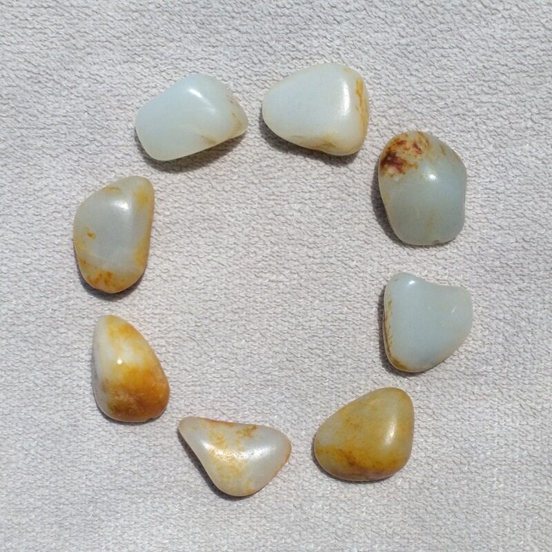 新疆和田玉籽料手链带皮纯天然黄皮白玉玉石原石随型手串男女款