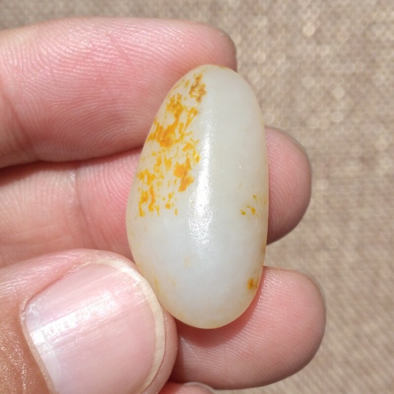 新疆和田玉籽料原石手串天然白玉橘红皮独籽玉石手链玉石挂坠黄皮