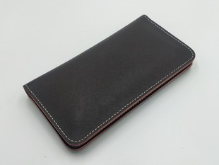 简约真皮双手机包两部手机套二合一手拿横款手工袋钱包款收纳两个