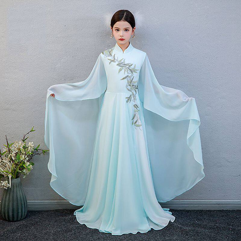 儿童古筝演出服2025新款女童中式礼服学生艺考独奏舞台合唱表演服