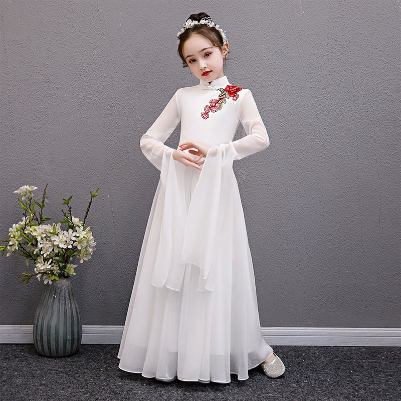 女童汉服2025年秋新款中国风古装超仙飘逸儿童唐装旗袍古筝演出服