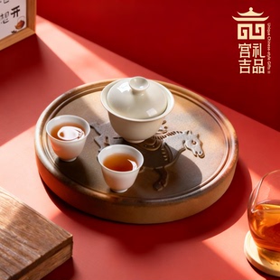 巴蜀汉陶·仿汉砖马年系列干泡非遗茶承马上来财新年礼盒