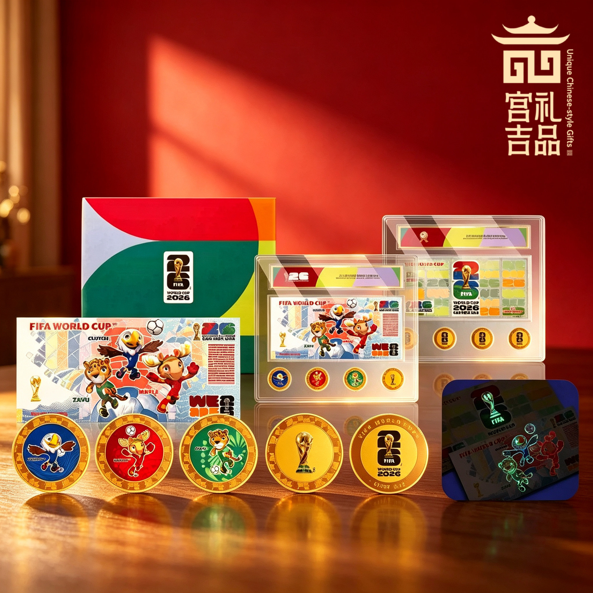 官方出品FIFA2026美加墨世界杯纪念钞美加墨世界杯纪念币纪念券