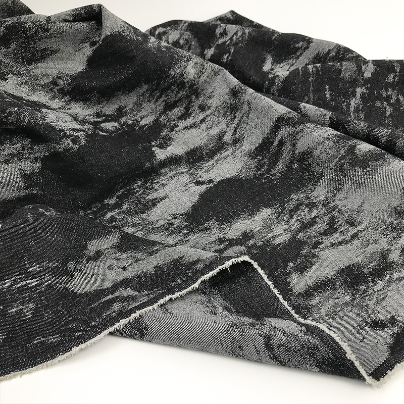 黑暗调扎染牛仔布料面料水洗厚款服装面料手工DIY外套裤子设计师