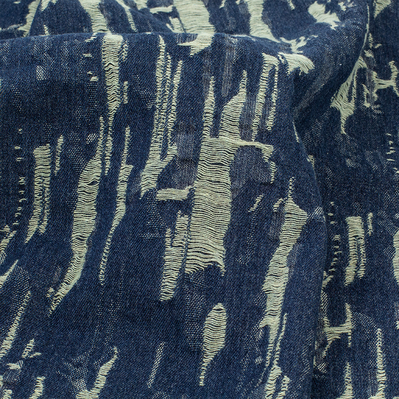 布料服装做旧破坏水洗牛仔布高档