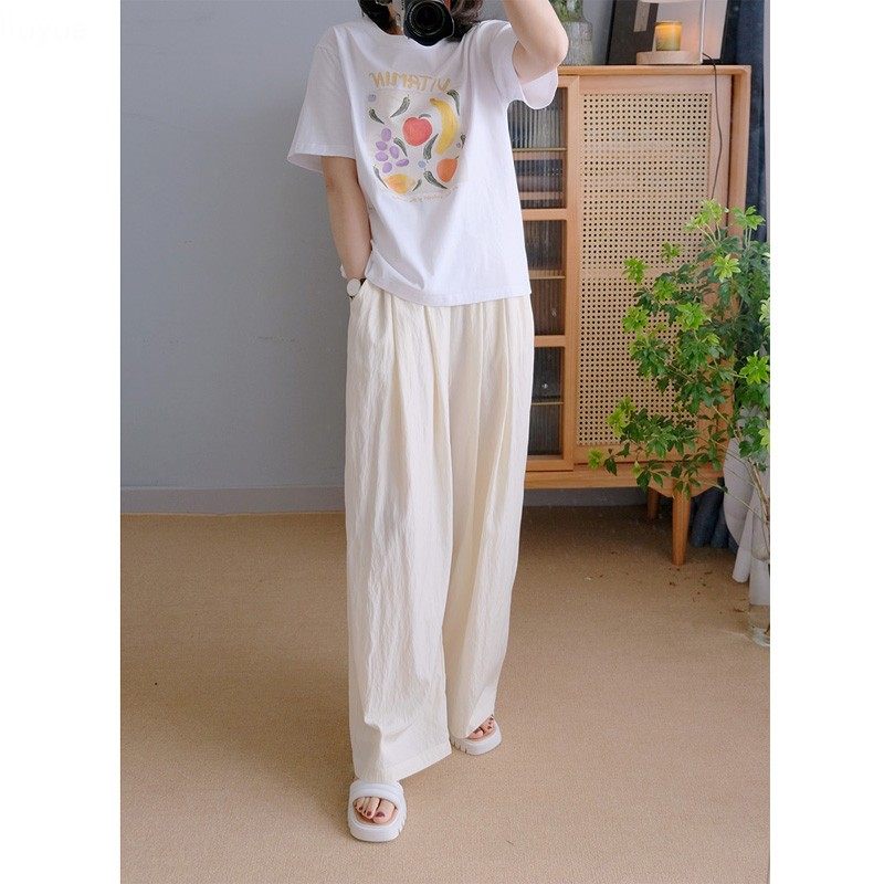 6.1新品 抽绳松紧腰休闲裤 夏季显瘦轻薄纸片裤宽松阔腿裤凉爽裤,女装/女士精品,休闲裤,淘宝优惠券,粉丝福利购,淘宝优惠卷