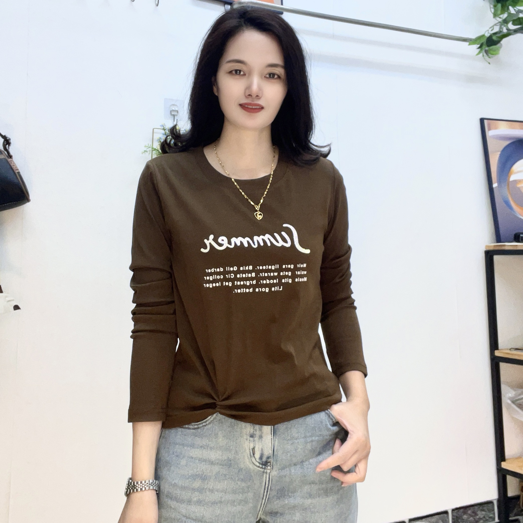 春款中年女装T恤百搭上衣2070