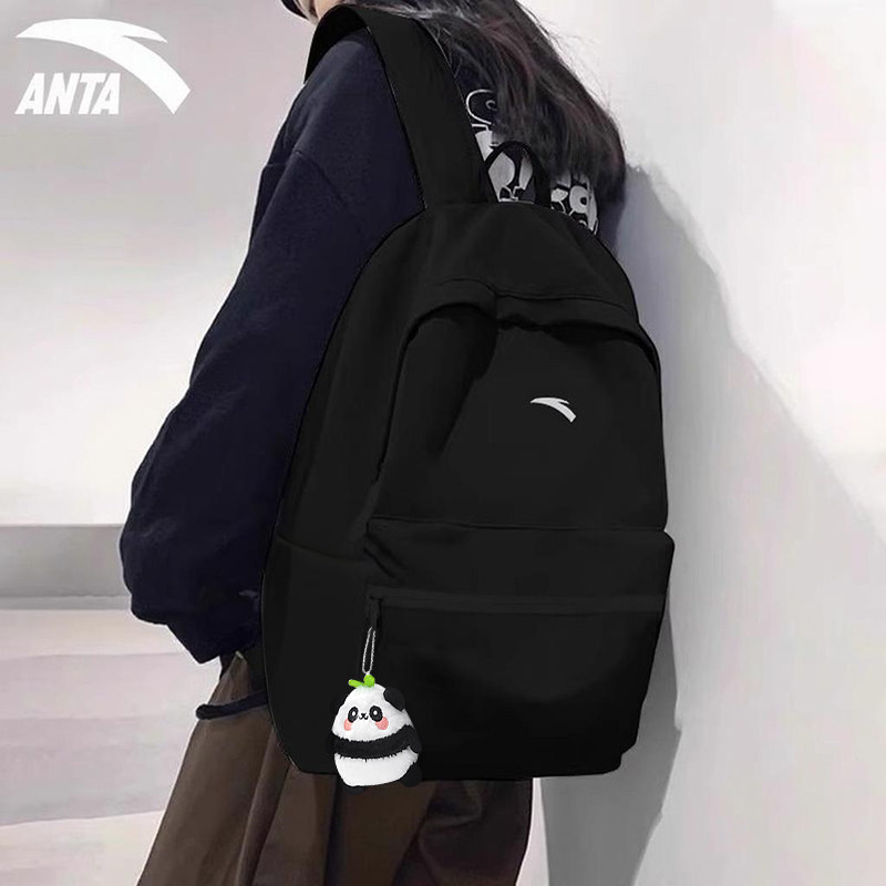 安踏双肩背包学生书包新款中学生大容量休闲帆布包运动背包旅行包