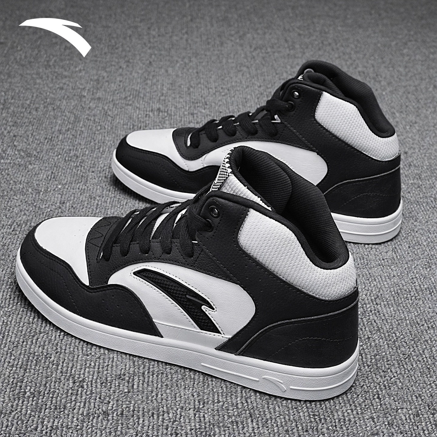 安踏正品板鞋男黑白高帮休闲运动鞋系带经典板鞋男款青少年潮流鞋,运动鞋new,板鞋,淘宝优惠券,粉丝福利购,淘宝优惠卷