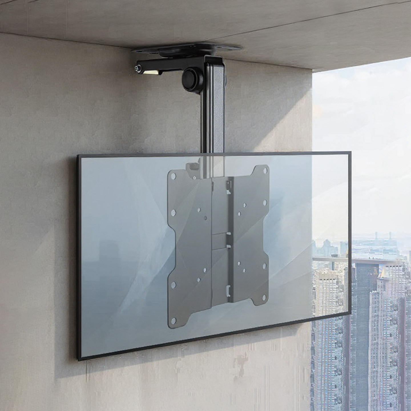 车载显示器吊架车载悬挂折叠支架车顶吊装90°调节 适用17-37