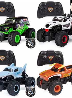 MonsterJam正品掘墓者鲨鱼大脚车遥控车怪物卡车玩具1:24礼物儿童