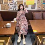 碎花连衣裙女2025年春季新款温柔风宽松洋气森系时尚长款茶歇裙潮，女装连衣裙，浙宝125