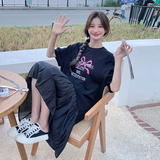 现货！主推款夏季新款黑色印花鱼尾拼接连衣裙9820-P115-控168，女装连衣裙，浙宝125