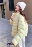 【新款】现货A89鹅黄色复古保暖羽绒服外套P325控488，女装羽绒服，浙宝125