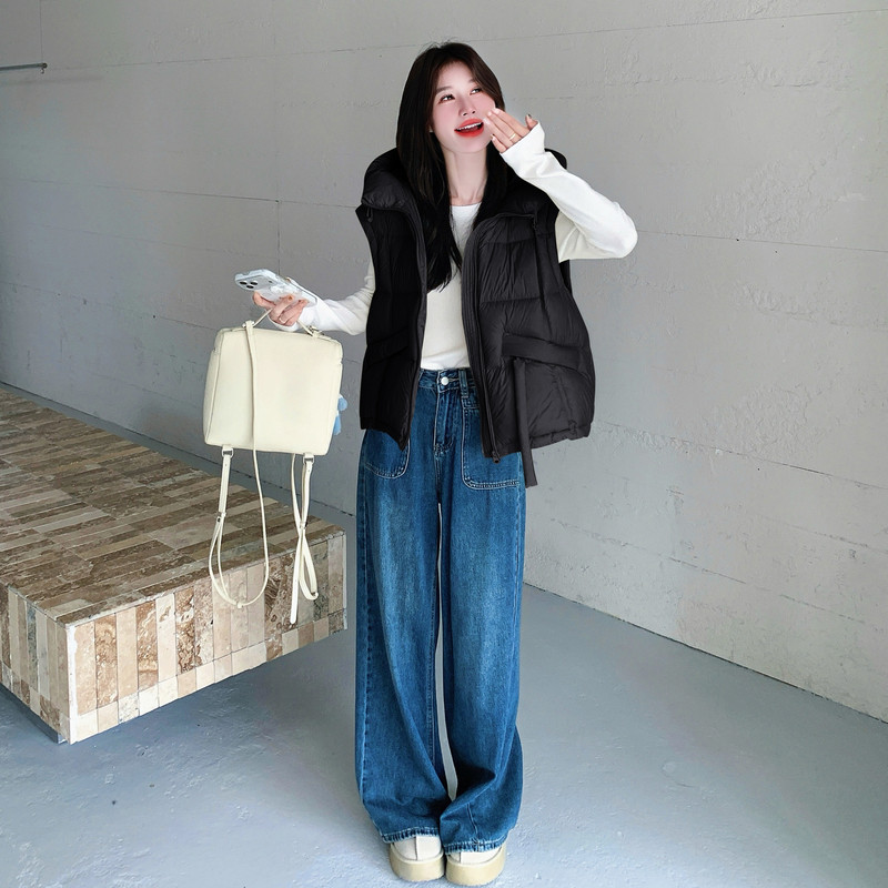 新款现货A87轻盈保暖连帽90白鸭绒羽绒服马甲外套P235控348,女装羽绒服,浙宝125