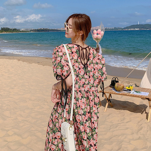 现货主推！2022夏季海边度假拍照ins超火沙滩连衣裙L62-P90-控138,女装连衣裙,浙宝125