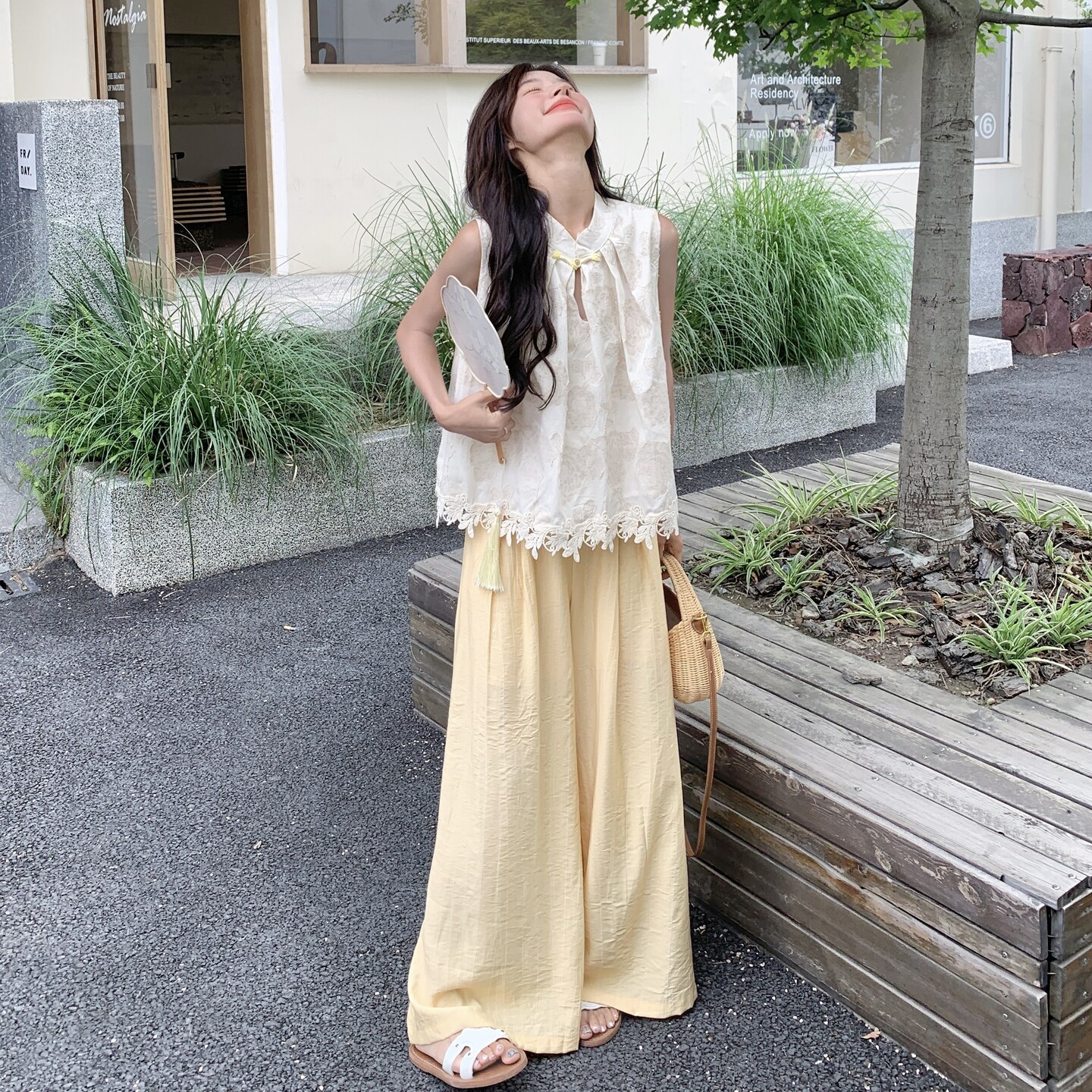 新款现货时尚设计款上衣+阔腿裤套装2D003-A67-P165控248,女装套装/套裙,浙宝125