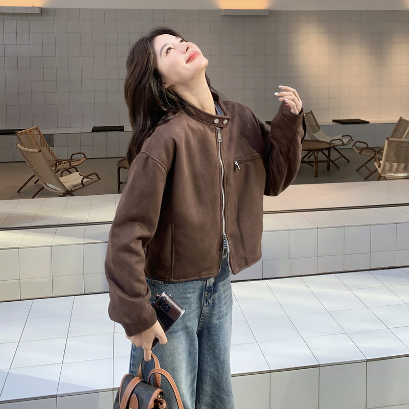 【新款】现货！美拉德棕色短款外套2D003-2601-P135控218，女装短外套，浙宝125