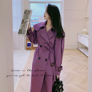 【 数据好】海军风双排扣系带风衣女外套F18-P145-控208图片