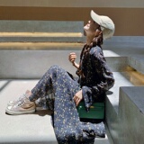 现货主推！！！感法式复古长袖v领碎花连衣裙9027-P105-控158，女装连衣裙，浙宝125