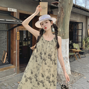 新款现货！数据好！复古夏季水墨画连衣裙 9811-P115-控168图片