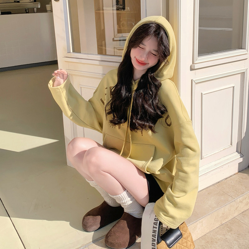 【新款】现货连帽抽绳印花卫衣外套2D003-2603-P135控218，女装卫衣/绒衫，浙宝125