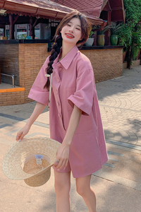 现货主推！粉色小个子工装气质女神范通勤连体裤 9808-P105-控158图片