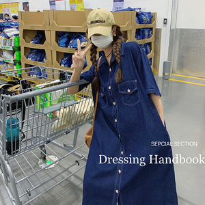 新款夏季薄款不挑人牛仔连衣裙 9025-P115-控168（不含配件）,女装连衣裙,浙宝125