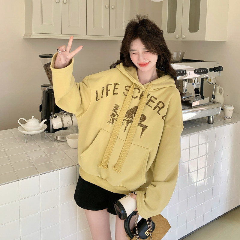【新款】现货连帽抽绳印花卫衣外套2D003-2603-P135控218,女装卫衣/绒衫,浙宝125
