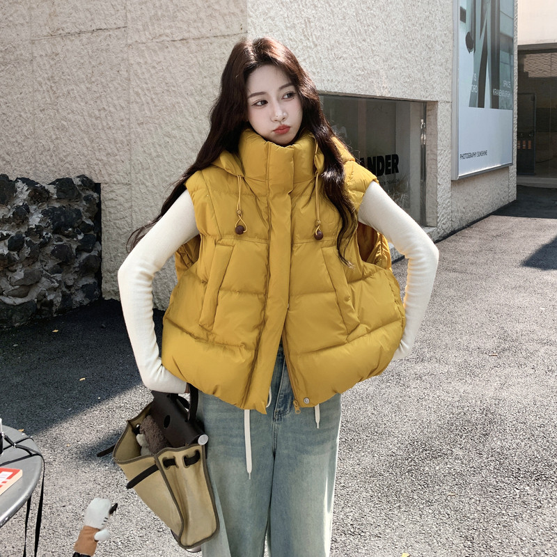 新款现货！A85轻暖连帽90白鸭绒羽绒服马甲外套P235控348,女装羽绒服,浙宝125