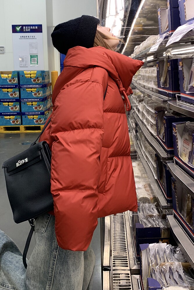 新款！已出货！红连帽羽绒棉服外套9895-P165-控248,女装棉衣/棉服,浙宝125
