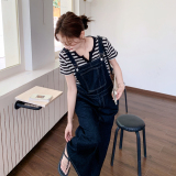 新款！现货减龄背带裤两件套2D003-2608-P165控268，女装套装/套裙，浙宝125