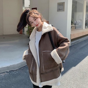 大货已出！新款！麂皮绒机车服羊羔毛外套9081-P185-控268图片