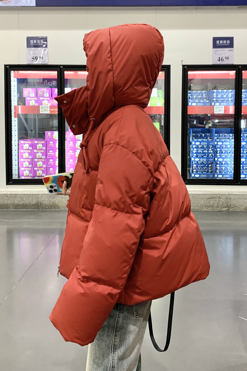 新款！已出货！红连帽羽绒棉服外套9895-P165-控248,女装棉衣/棉服,浙宝125