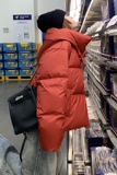新款！已出货！安可拉红连帽羽绒棉服外套9895-P165-控248，女装棉衣/棉服，浙宝125