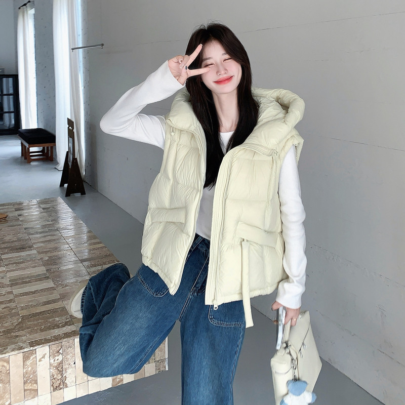 新款现货A87轻盈保暖连帽90白鸭绒羽绒服马甲外套P235控348,女装羽绒服,浙宝125