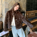 【新款】现货！125-A93黑咖设计感环保皮草外套P215控328，女装短外套，浙宝125