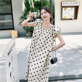 du家授权【SE】法式波点泡泡袖气质连衣裙2025夏新款设计师品牌，女装连衣裙，浙宝125