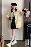 ！不挑人高品质短款撞色风衣外套9051-P135-控188，女装风衣，浙宝125