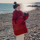 氛围感红色短款羽绒棉服女冬季2024年新款爆款流行加厚连帽棉袄潮，女装棉衣/棉服，浙宝125