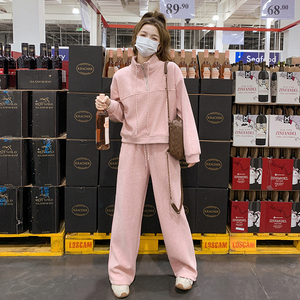 【新款】现货！韩系甜美粉色休闲运动套装 A03-P155-控228图片