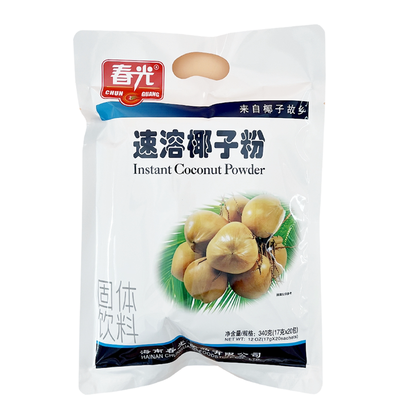 海南特产春光速溶椰子粉340克/400克×2袋袋装罐装任选椰奶粉浓香