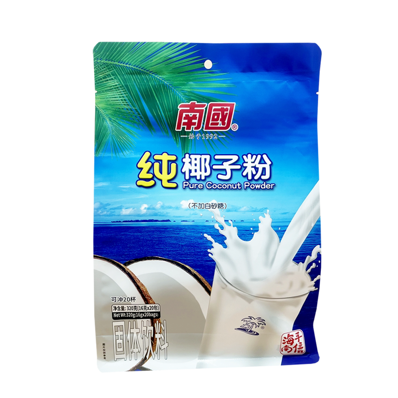 海南特产 南国纯椰子粉320克【蓝色立袋】速溶早餐浓椰奶椰汁粉香