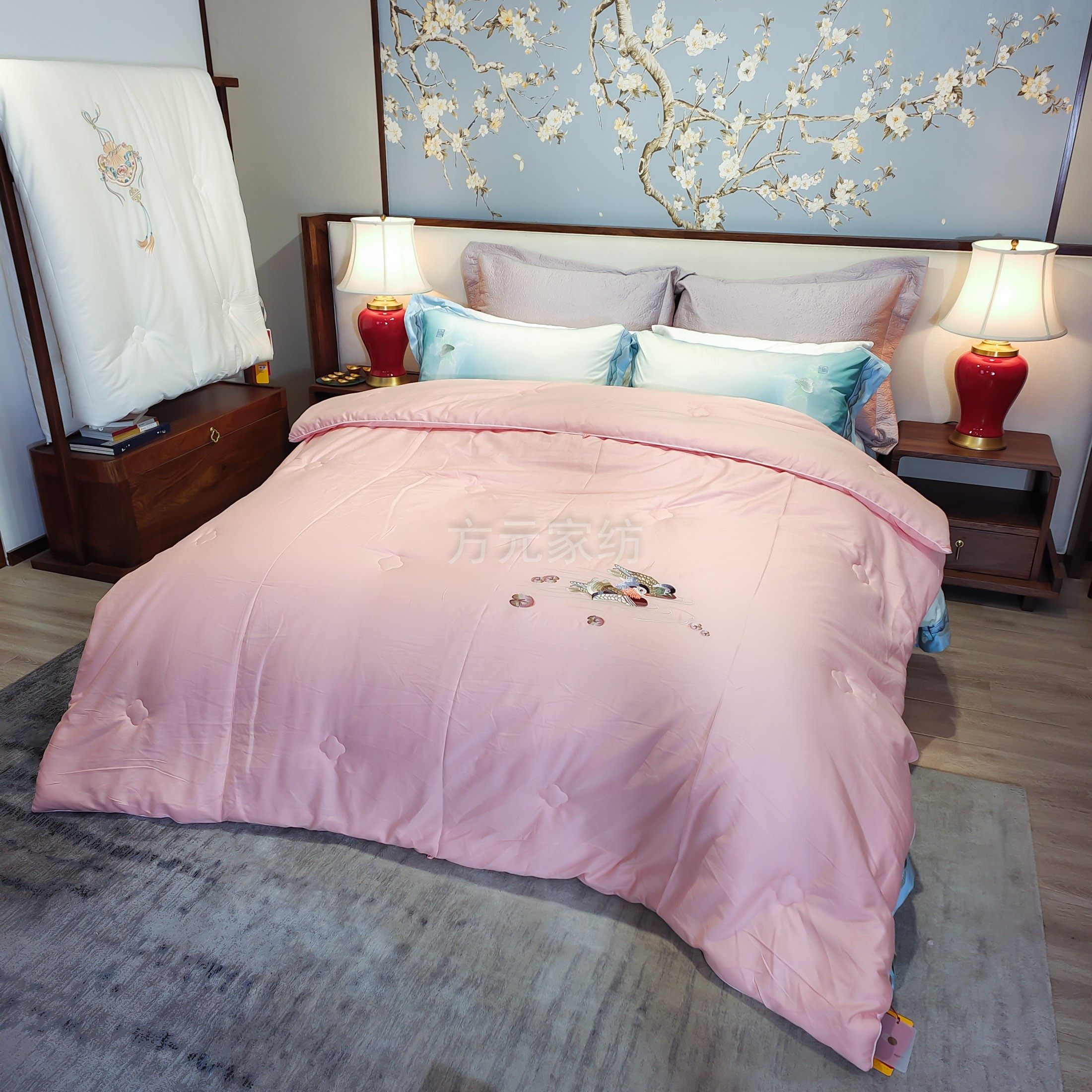春秋被艾阳绒cqb乔迁婚嫁喜被高端磨毛苏绣风格加厚被子被芯绣花,床上用品,化纤被,淘宝优惠券,粉丝福利购,淘宝优惠卷