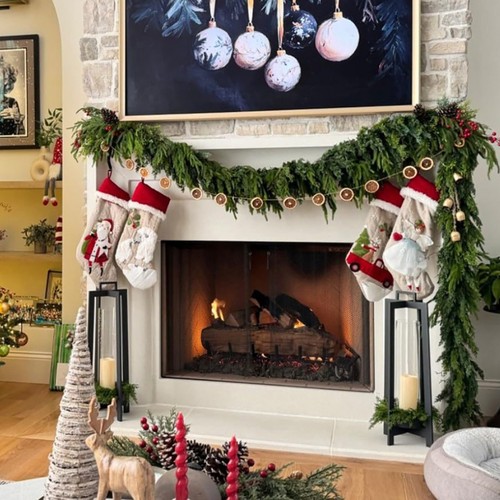 圣诞节装饰品仿真藤条桌面摆件门挂店铺餐桌挂件挂饰场景氛围布置