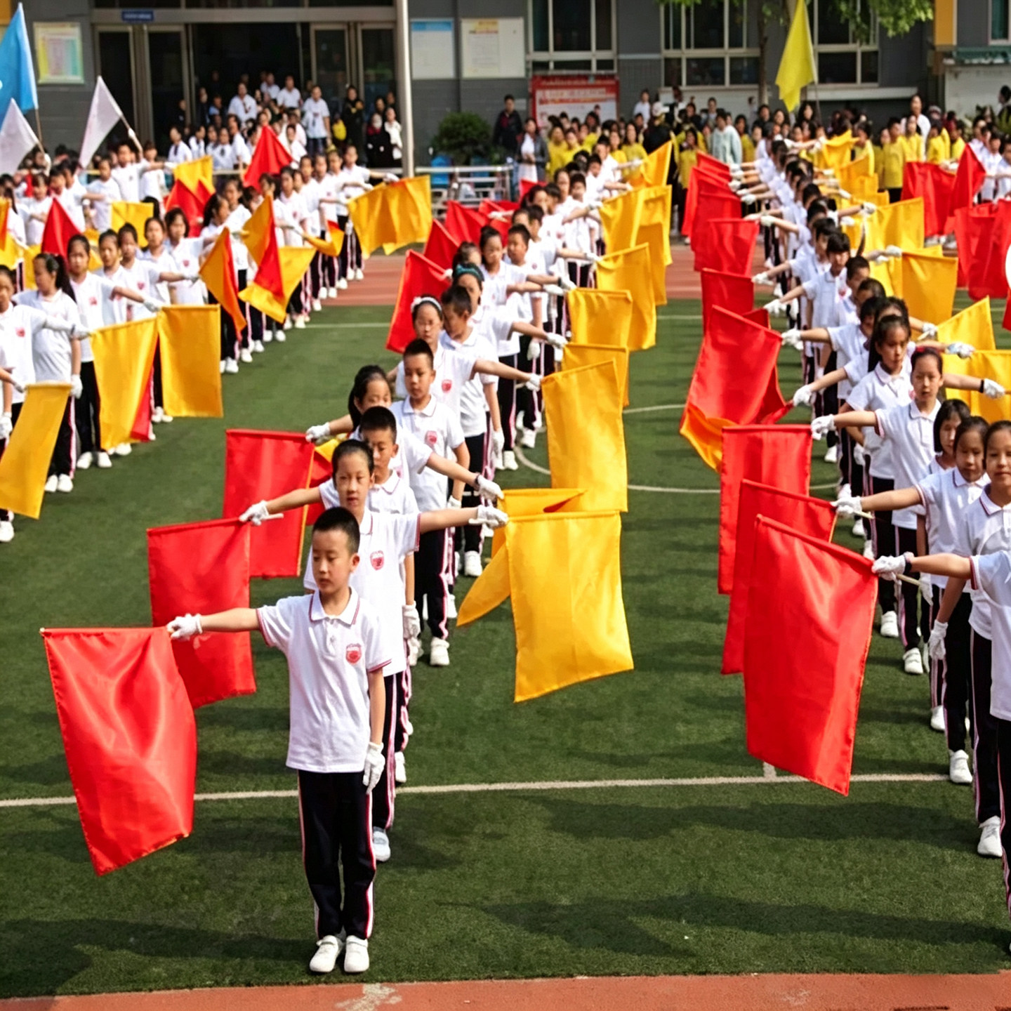 国旗五星红旗手持红黄双面旗小红旗户外手摇旗国庆节旗帜标准尺寸小旗子装饰班旗中国防水防晒带杆表演运动会