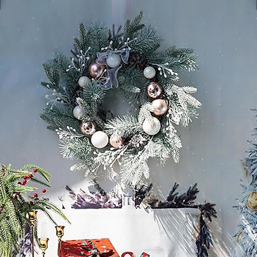 圣诞花环圣诞节装饰品藤条藤圈挂件挂饰门挂墙面场景氛围布置道具