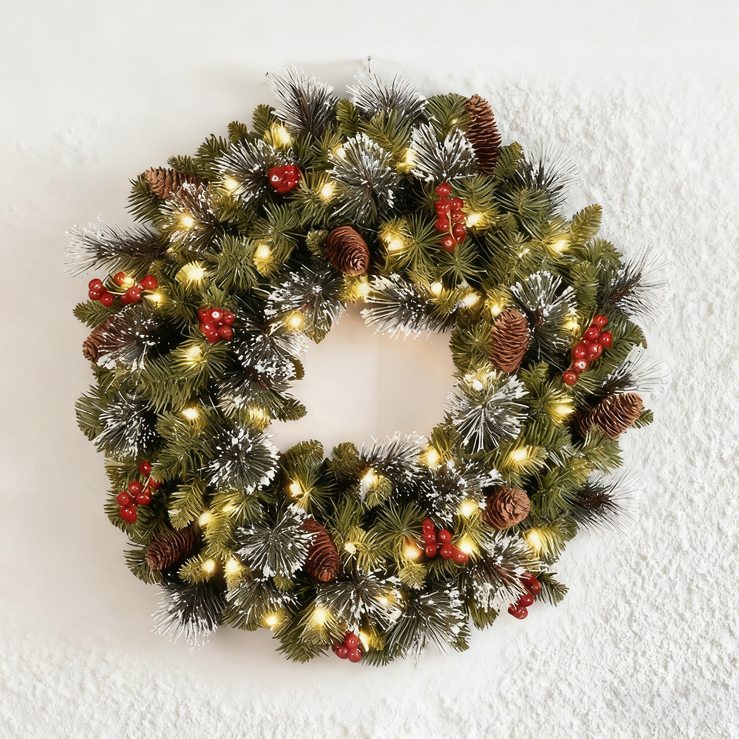 圣诞花环圣诞节装饰品挂件挂饰藤条门挂墙面装扮场景氛围布置道具